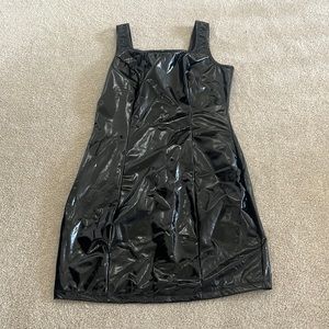 Black “pleather” mini dress worn once